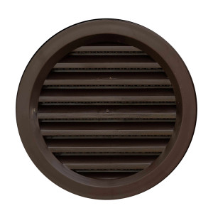 Rama aerisire, rotunda, cu plasa, pentru ventilatia incaperilor, maro, D 100 mm