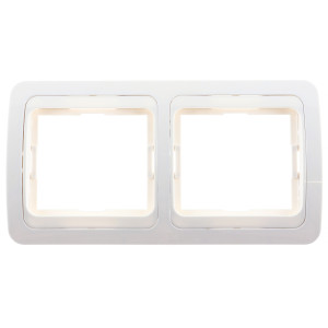 Rama Comtec Eco MF0012-06059, 2 posturi, alb, pentru priza / intrerupator