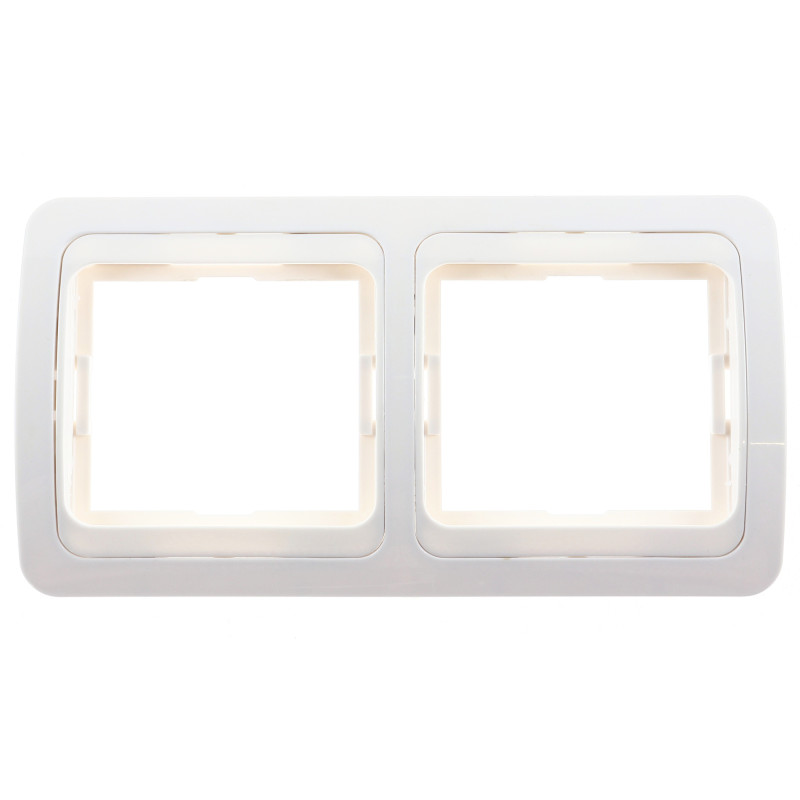 Rama Comtec Eco MF0012-06059, 2 posturi, alb, pentru priza / intrerupator