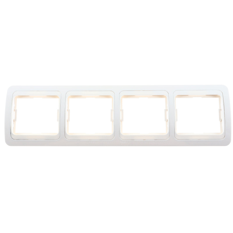 Rama Comtec Eco MF0012-06061, 4 posturi, alb, pentru priza / intrerupator