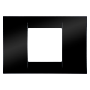 Rama Gewiss System GW22112, 2 module, negru, pentru priza / intrerupator