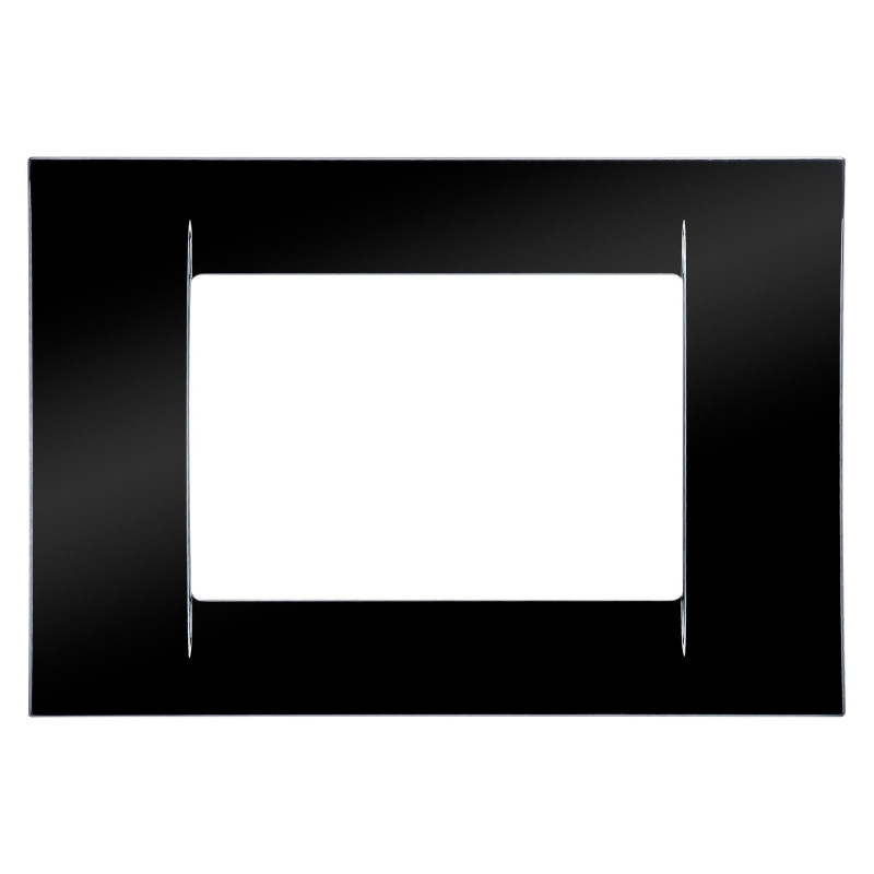 Rama Gewiss System GW22113, 3 module, negru, pentru priza / intrerupator