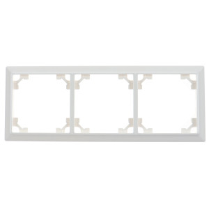 Rama Hoff Soft, 3 module, alb, pentru priza / intrerupator