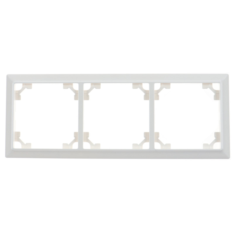 Rama Hoff Soft, 3 module, alb, pentru priza / intrerupator