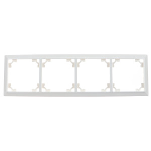 Rama Hoff Soft, 4 module, alb, pentru priza / intrerupator