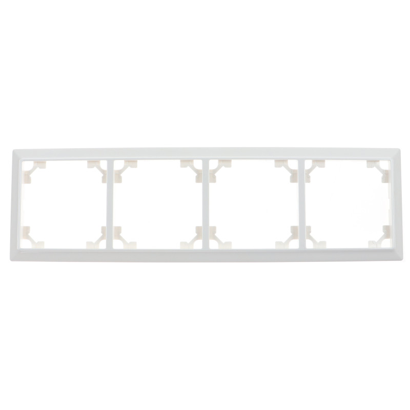 Rama Hoff Soft, 4 module, alb, pentru priza / intrerupator