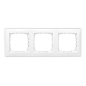 Rama Hoff Top BL-60003, 3 posturi, alb, pentru priza / intrerupator