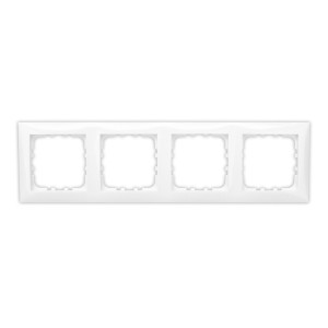 Rama Hoff Top BL-60004, 4 posturi, alb, pentru priza / intrerupator