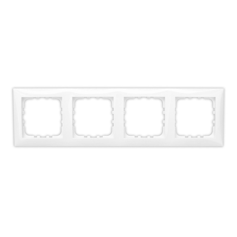 Rama Hoff Top BL-60004, 4 posturi, alb, pentru priza / intrerupator