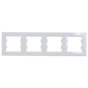 Rama Schneider Electric Asfora EPH5800421, 4 posturi, alb, pentru priza / intrerupator