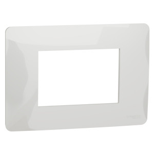Rama Schneider Electric Noua Unica NU210318, 3 module, alb, pentru priza / intrerupator