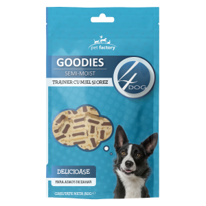 Recompensa caini / hrana complementara, 4Dog Trainer, punga 150 g, toate taliile, adult, carne de miel