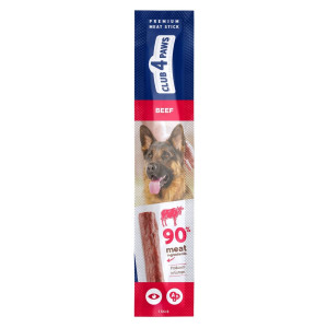 Recompensa caini / hrana complementara, Club 4 Paws Premium Meat Sticks, punga 12 g, toate taliile, adulti, vita