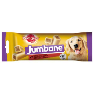 Recompensa caini / hrana complementara, Pedigree Jumbone, punga 2 bucati, 180 g, talie medie, adult, aroma de vita si pasare