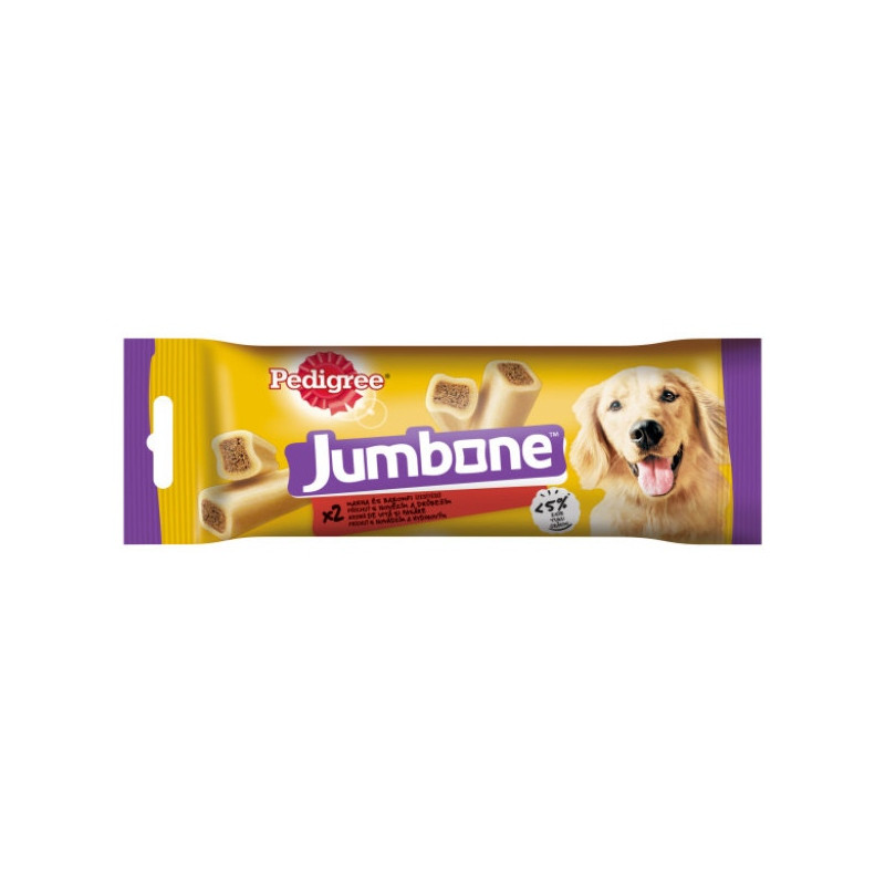 Recompensa caini / hrana complementara, Pedigree Jumbone, punga 2 bucati, 180 g, talie medie, adult, aroma de vita si pasare Recompensa caini / hrana complementara, Pedigree Jumbone, punga 2 bucati, 180 g, talie medie, adult, aroma de vita si pasare