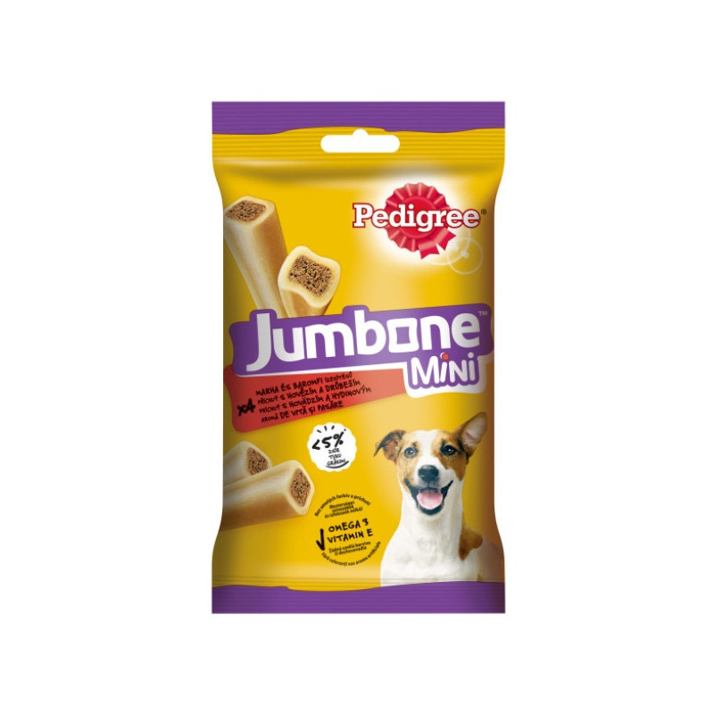 Recompensa caini / hrana complementara, Pedigree Jumbone, punga 4 bucati, 160 g, talie mica, adult, carne de vita si pasare