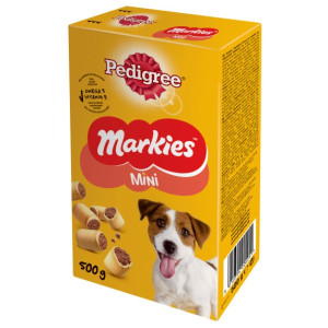 Recompensa caini / hrana complementara, Pedigree Markies Minis, cutie 500 g, toate taliile, adult