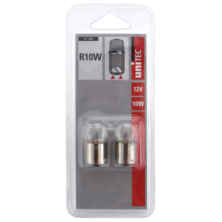 Bec auto pentru pozitie Unitec R10W, 10 W, 12 V, set 2 bucati