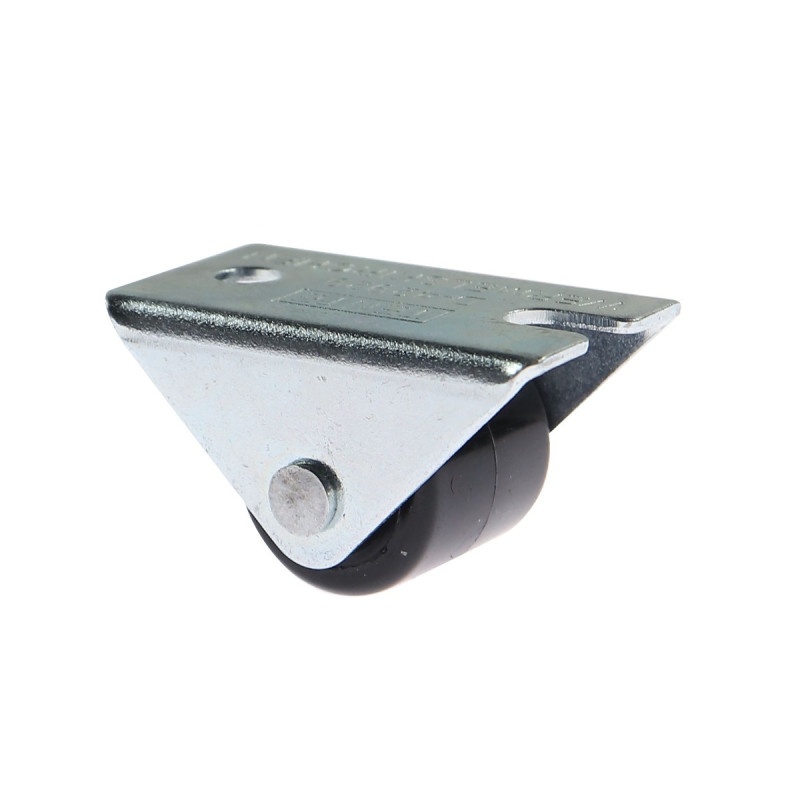 Roata fixa pentru carucior / mobila, din poliamida, fara frana, cu placa, 14 mm, 25 kg