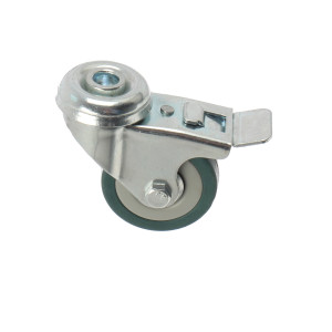 Roata pivotanta, din cauciuc siliconic, cu frana, cu alezaj, 50 mm, 40 kg