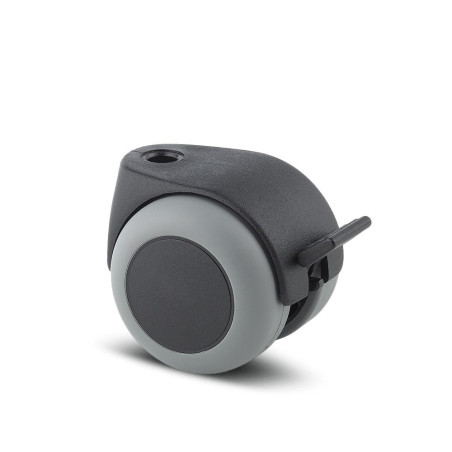Roata pivotanta pentru mobila, din polipropilena + cauciuc, cu frana, Tente AA25PJI050L51, 50 mm, 50 kg