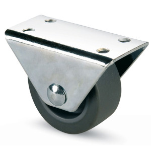 Rotila pentru mobila, unidirectionala, fara blocare, din cauciuc, gri, cu placa, diametru 40 mm, 15 kg