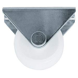 Rotila pentru mobila, unidirectionala, fara blocare, din plastic, alba, cu placa, diametru 32 mm
