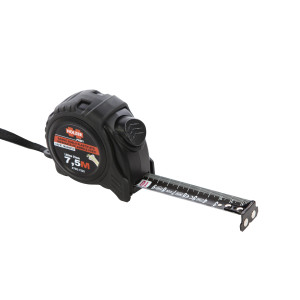Ruleta cu banda metalica, cu magnet, cu blocare, cu agatatoare, Holzer Profi X76G-7525, 7.5 m