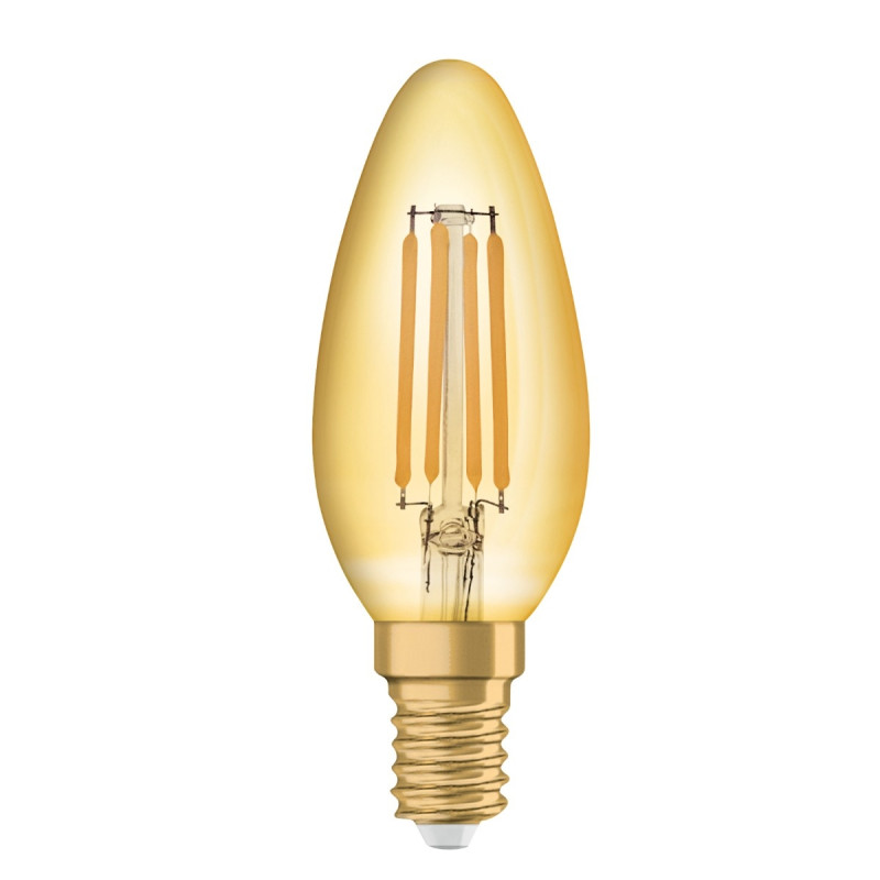 Bec LED decorativ Osram Vintage 1906 Fil Gold clasic B35 E14 4W 410lm lumina calda 2400K