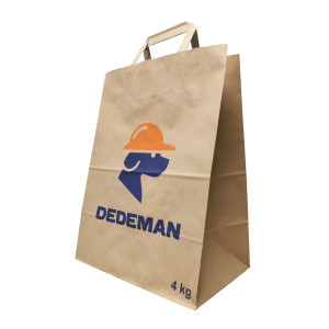 Sacosa CMI personalizata Dedeman, hartie, natur, maner aplicat, 4 kg, 26 x 17 x 34 cm