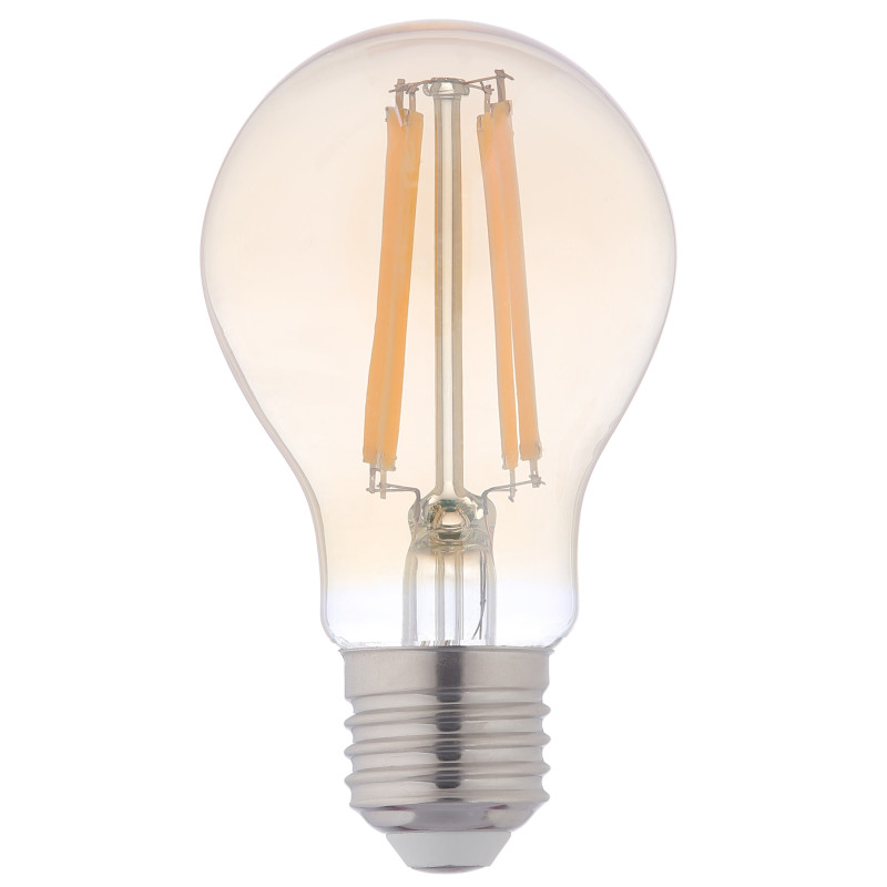 Bec LED filament Hoff clasic A60 E27 10W 1200lm lumina calda 2500 K, auriu, dimabil