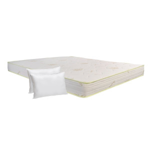 Saltea pat Bedora Ecoline + perne Aloe Vera, ortopedica, 160 x 200 cm, cu spuma poliuretanica, fara arcuri