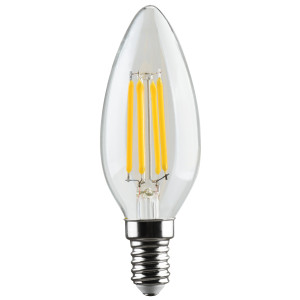 Bec LED filament Hoff lumanare E14 5W 640lm lumina rece 6500 K