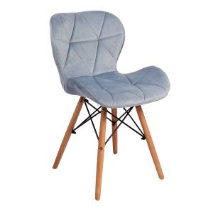 Scaun bucatarie / living fix GC-37, lemn + textil, bleu