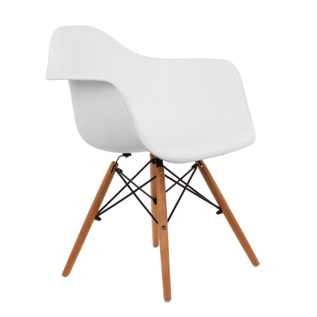 Scaun bucatarie / living fix Kohler, lemn + metal + plastic, alb