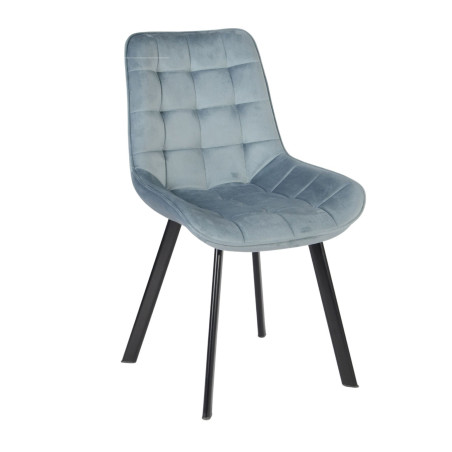 Scaun bucatarie / living fix Stike, metal + textil, albastru + negru