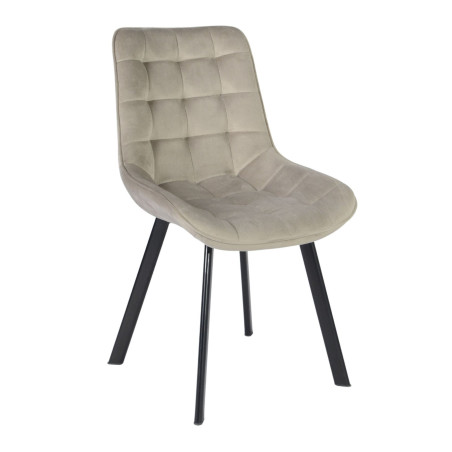 Scaun bucatarie / living fix Stike, metal + textil, bej + negru