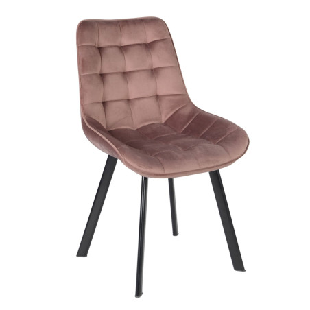 Scaun bucatarie / living fix Stike, metal + textil, roz pudrat + negru