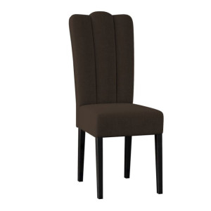 Scaun bucatarie / living fix Wog, tapitat, lemn + stofa, maro + wenge