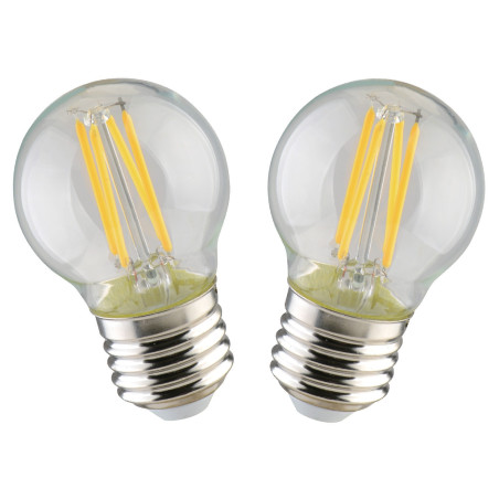 Bec LED filament Hoff mini G45 E27 4.9W 600lm lumina calda 2700 K - 2 buc