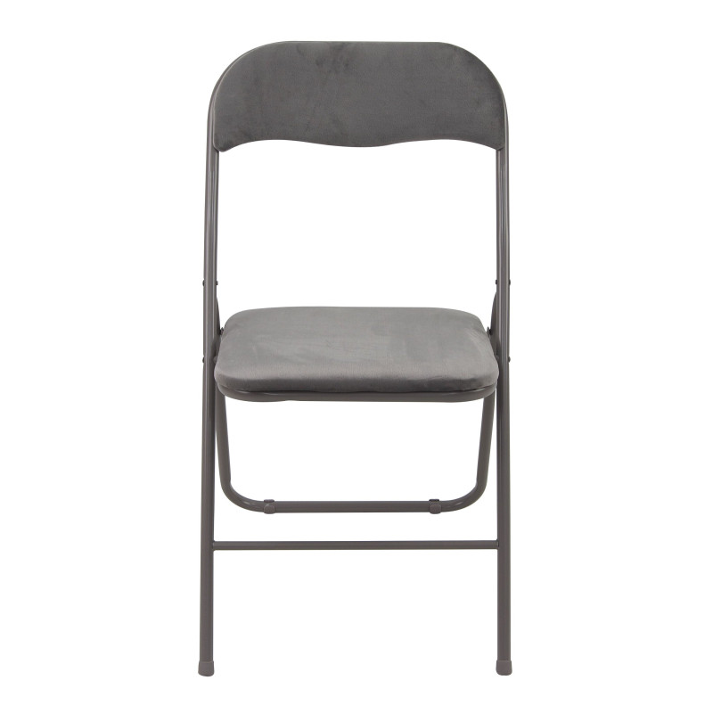 Scaun bucatarie / living pliant SC98004F, tapitat, otel + stofa, gri