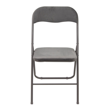 Scaun bucatarie / living pliant SC98004F, tapitat, otel + stofa, gri