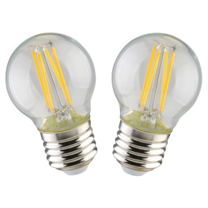 Bec LED filament Hoff mini G45 E27 4.9W 620lm lumina rece 6500 K - 2 buc