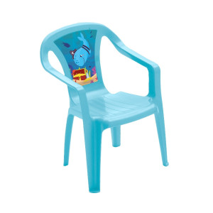 Scaun copii Ocean, pentru gradina, plastic, albastru, 36.5 x 40 cm