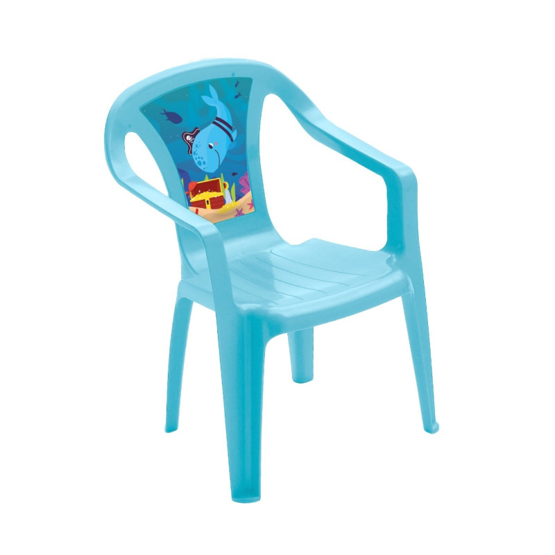 Scaun copii Ocean, pentru gradina, plastic, albastru, 36.5 x 40 cm