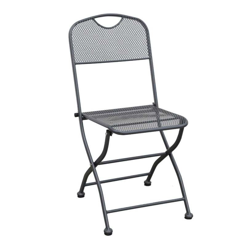 Scaun de gradina, terasa, pliant, 25258B, metal, gri
