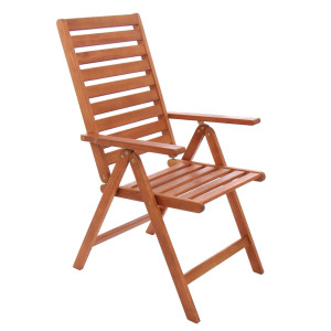 Scaun de gradina, terasa, pliant, 5 pozitii, HHC090031, lemn, natur