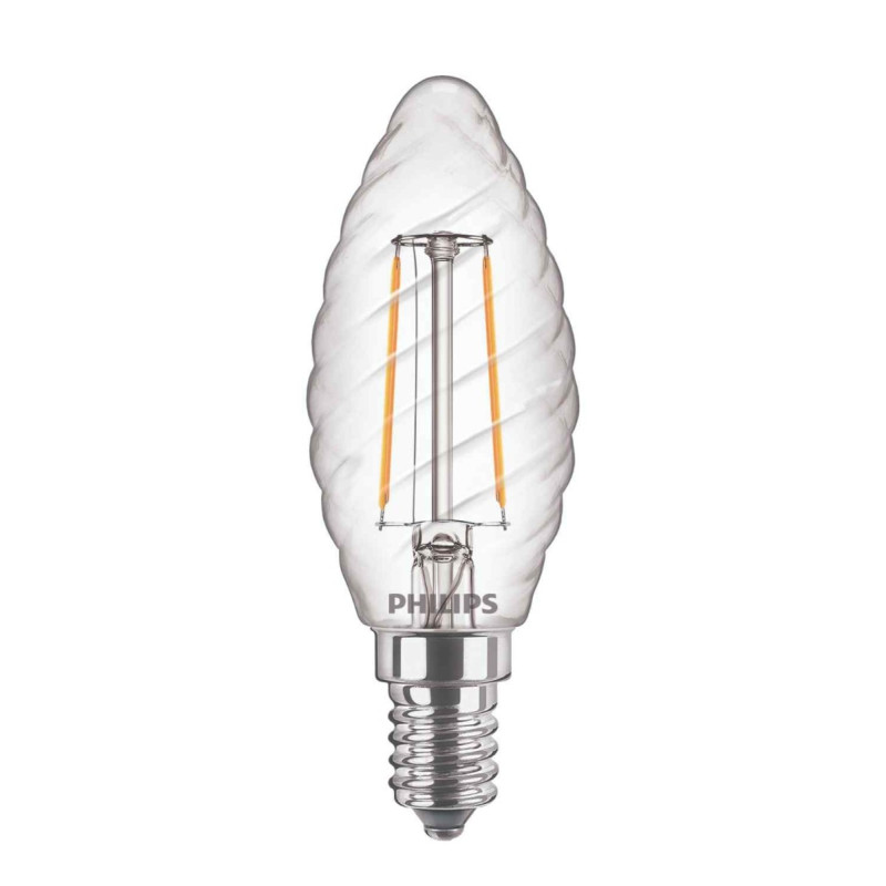 Bec LED filament Philips lumanare ST35 E14 2W 250lm lumina calda 2700 K