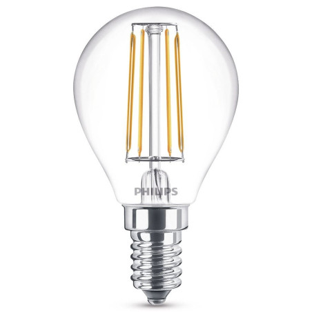 Bec LED filament Philips mini P45 E14 4.3W 470lm lumina calda 2700 K