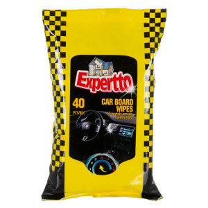 Servetele umede auto, Expertto, pentru suprafete din plastic si bord, 40 bucati